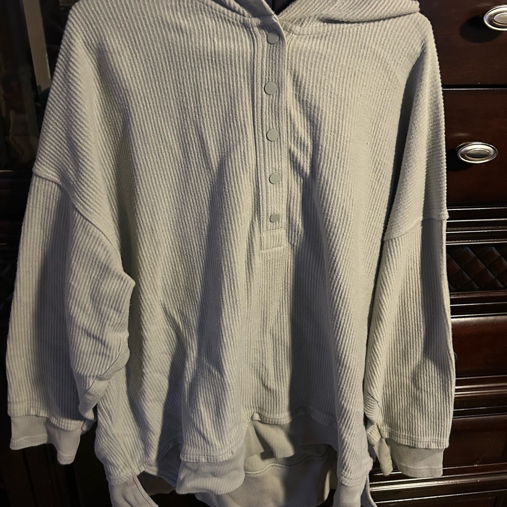 Cozy Ribbed button up quarter zip Hoodie